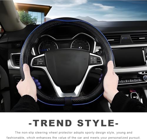 Car Steering Wheel Cover, 15 Inch Anti-Slip Breathable Leather Auto Steering - Image 5