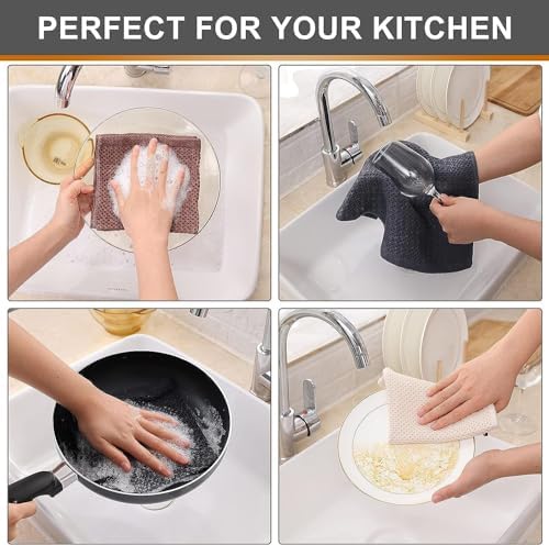 Kitinjoy 100% Cotton Waffle 12-Pack Kitchen Towels - Image 4