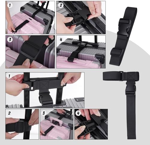 2 Pack Luggage Straps for Suitcases Adjustable Belt Luggage Connector Straps to - Image 5