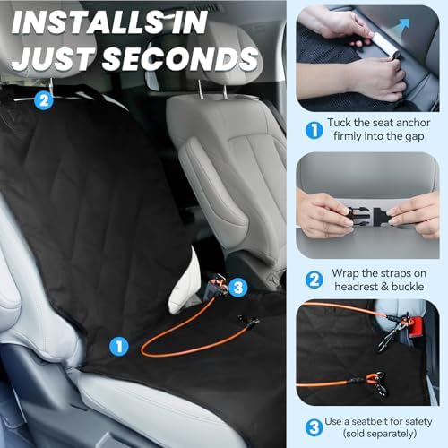 VIVAGLORY Dog Front Seat Cover Car Seat Protector - Image 3
