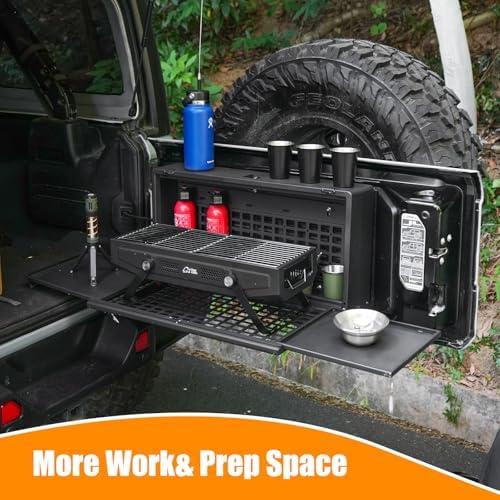 Tailgate Table Rear Foldable Cargo Shelf Tailgate Table Storage Lock Box MOLLE - Image 4