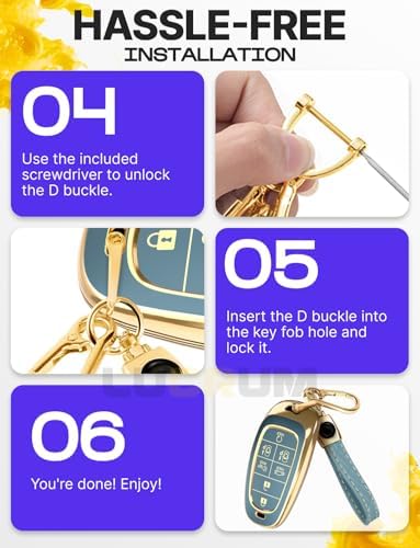 Lucrum Compatible with Hyundai Key Fob Cover & Keychain - Image 7