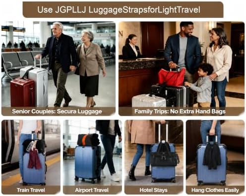 2 Pack Adjustable Luggage Connector Straps - Image 3