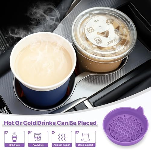 SINGARO Car Cup Holder Coaster, Silicone Cup Holder Insert, Universal Non-Slip - Image 3