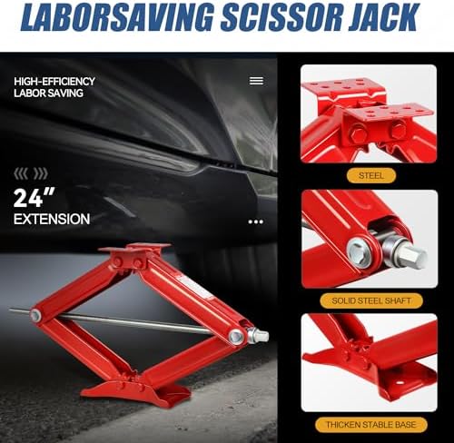 Auto Dynasty 2Pcs Scissor Jack, 2.5 Ton RV Travel Trailer Stabilizer Scissor - Image 2