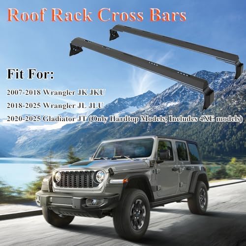 Roof Rack Cross Bars Fits for 2007-2018 Wrangler JK & 2018-2024 Wrangler JL - Image 2