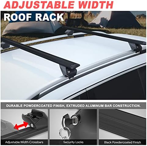 J2 Engineering J2-RR-135-BK Pair of 55" Aluminum Roof Rack Cross Bars Cargo - Image 3