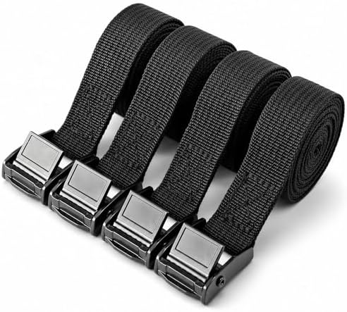 Adjustable Cam Buckle Lashing Straps, Tie Down Straps, 4 Pack by Unknown