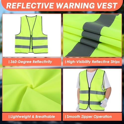 NATGAI 6 Pack Emergency Warning Kit 3 Triangles + 3 Vests - Image 4