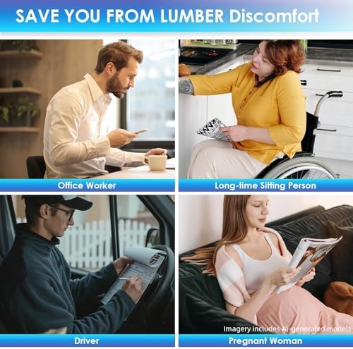 Lumbar Pillow for Chair and Car, Back Support for Office, Memory Foam Cushion - Image 3