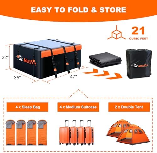 Car Roof Bag Rooftop Cargo Carrier Bag Waterproof 21 Cubic Feet roof Cargo - Image 5