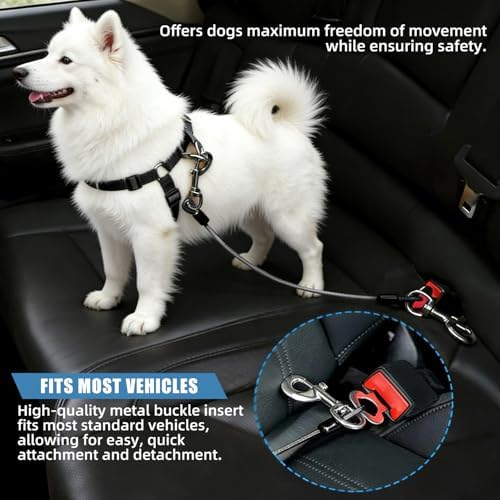 2pcs Dog Car Seat Belt, Chew Proof Pet Safety Belt - Image 5