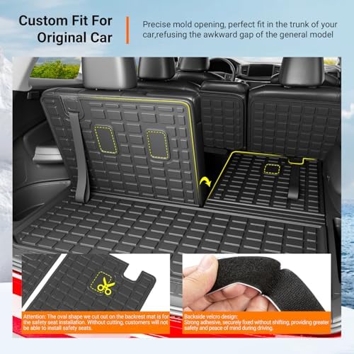 powoq Cargo Mat with Backrest Mats Compatible with 2016-2022 Honda Pilot - Image 2