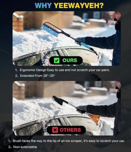 YeewayVeh 2 Pack 35in Car Snow Brush Windshield Ice Scraper - Image 7