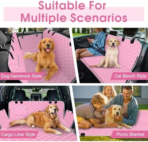 Waterproof Dog Car Seat Cover for Back Seat, Pet Hammock-S - Image 6