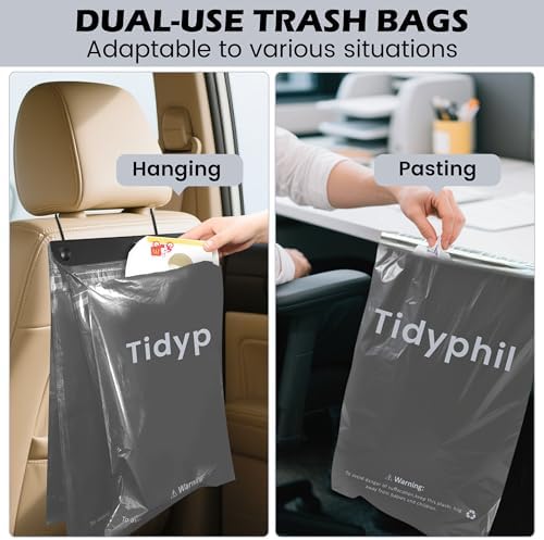 50 Bags Hanging Car Trash Bags Disposable, 2 Gallon Car Garbage Bags. Gray - Image 5
