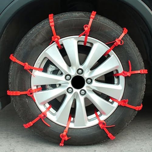 10Pcs Orange Plastic Tire Ties for Car Tire Ice and Mud Traction - Image 6