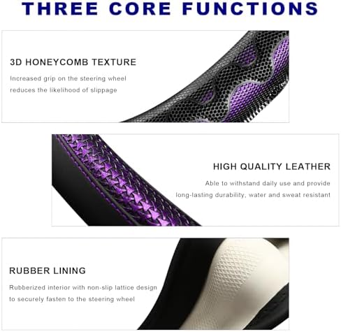 D-Shaped Steering Wheel Cover, Leather Car Wheel Protector - Image 5