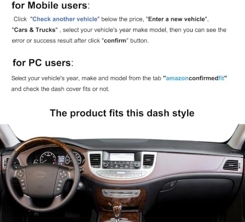 Dash Cover Mat Custom Fit for Hyundai Genesis Sedan 4 Door, Dashboard Cover Pad - Image 3