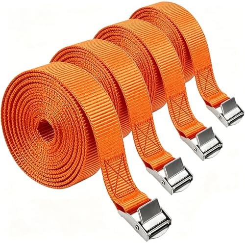 Lashing Straps with Buckles, 1 Inch × 6.7 Feet, Cargo Tie-Down Strap by FocusonMatchaWhiskSet