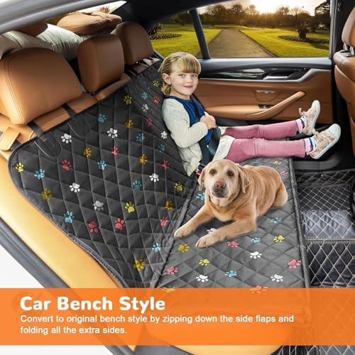 URPOWER Dog Car Seat Cover for Back Seat, 100% Waterproof Hammock for Car - Image 3