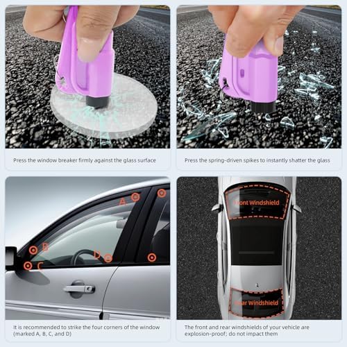 40 Pcs Car Window Breaker Key Chains, 3 in 1 Glass Breaker Seat Belt Cutter - Image 5