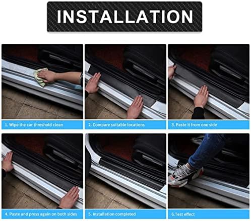 4Pcs Car Door Sill Protector for Chevy Malibu, Carbon Fiber Anti-Scratch Guard - Image 5