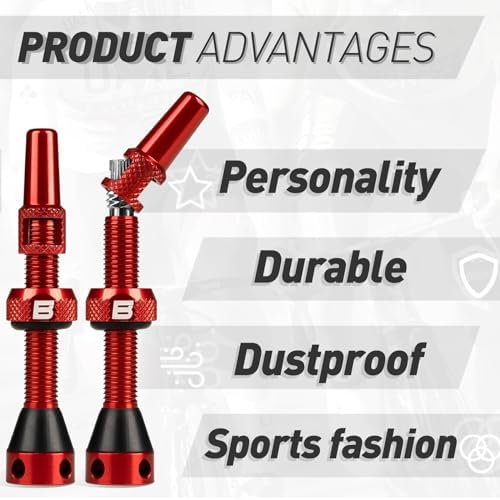 BWSHLF Tubeless Presta Valve Stem 40/44/55/60/65/70/80/100 mm, Super Light - Image 5