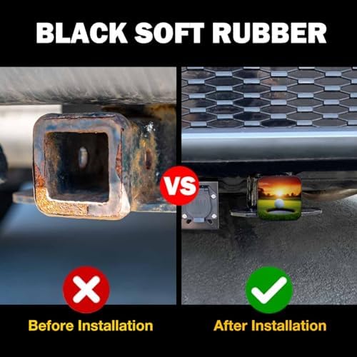 Golf Tube Hitch Cover 2 Inch Sport Golf Ball Grass Hole Sunlight Rubber - Image 5