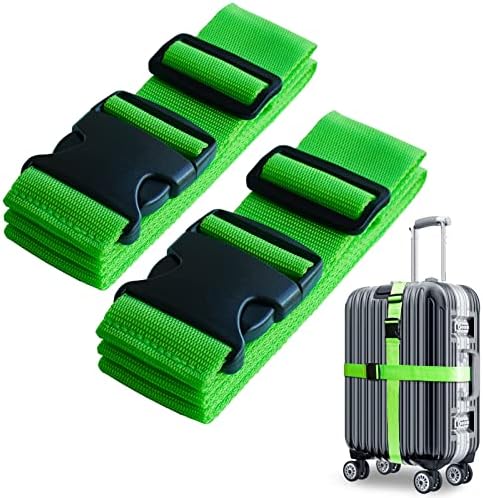 2 PCS Luggage Strap 78" x 2" Suitcase Belts Wide Adjustable Packing Straps by VVEIFO