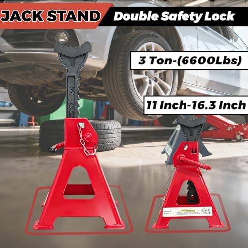 HENBOW Jack Stands, 3 Ton Capacity, 1 Pair - Image 2