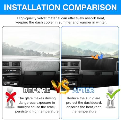 Autorder Dashboard Cover Mat for 1986-1993 Nissan Pathfinder D21 Accessories - Image 3