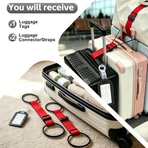 Red Luggage Bungee Strap，Extended Adjustable Luggage Connector Straps - Image 6