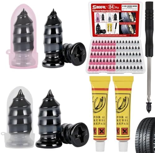84pcs Tire Repair Rubber Nail Kit, Screw in Tire Plugs by SBGGRL