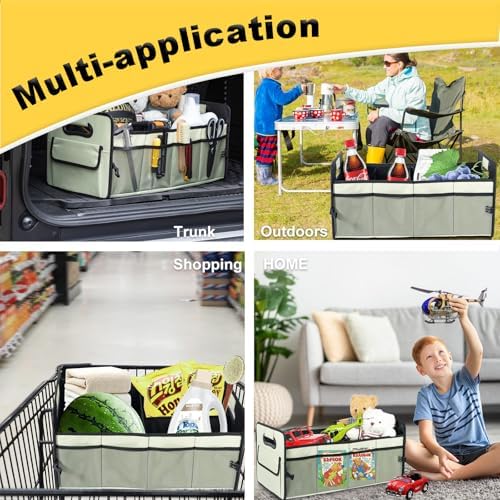 Car Trunk Organizer, Collapsible Car Organizers and Storage Light Green - Image 4
