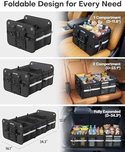 HOTOR Trunk Organizer for SUV – Car Storage Box Collapsible Car Organizer - Image 2
