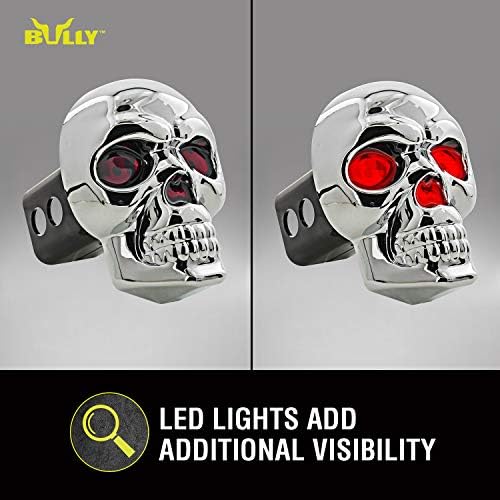 Bully CR-018 Chrome ABS Plastic Universal Fit Truck Skull LED Brake Light Hitch - Image 5