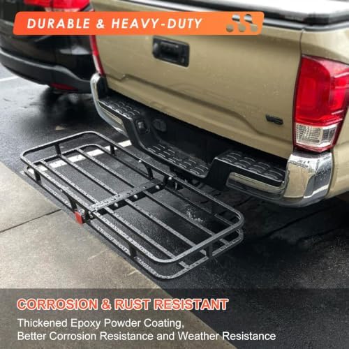 Hitch Mount Cargo Carrier Rack Basket 53"*19"*5"+Waterproof Bag 9 Cu.Ft. - Image 6