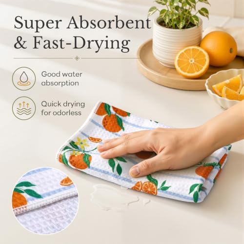 Homaxy Large Waffle Weave Kitchen Towels 2 Pack - Image 4