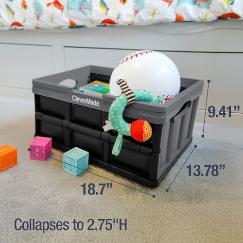 CleverMade Collapsible Shopping Basket, 32L Storage Crate, 1 Pack - Image 4