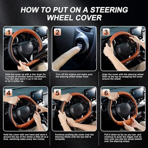 SEG Direct D Shaped Steering Wheel Cover 14.5-15 inch - Image 5