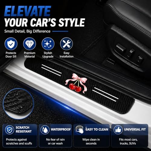 5PCS Love Sign Language Car Door Sill Protector, Leather Sill Stickers - Image 7
