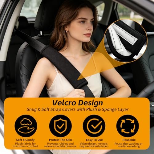 2 Pack Soft Car Seat Belt Pads, Universal Seat Belt Cover Cushion Shoulder - Image 3