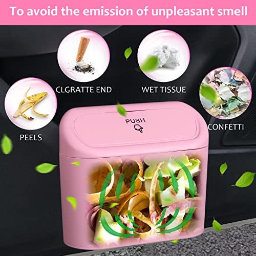 Accmor Car Trash Can with Lid, Vehicle Trash Bin Car Dustbin Garbage Organizer - Image 4