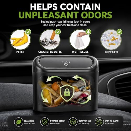 Mini Car Trash Can – Leakproof Vehicle Garbage Bin, Portable Hanging Car - Image 3