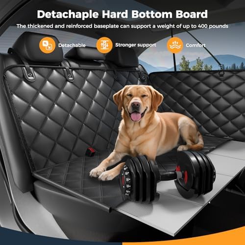 Dog Car Seat Cover for Back Seat, Hard Bottom Back SeatExtender for Dog - Image 3