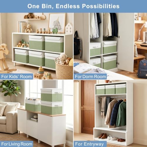 Bagnizer Large 22 Quart Linen Fabric Foldable Storage Bin Cube Organizer Basket - Image 4