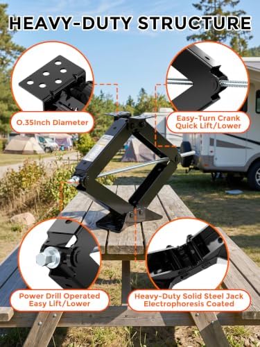 YOMILINK 9000lbs RV Scissor Jacks, Stabilizer Leveling Heavy Duty Jacks - Image 5