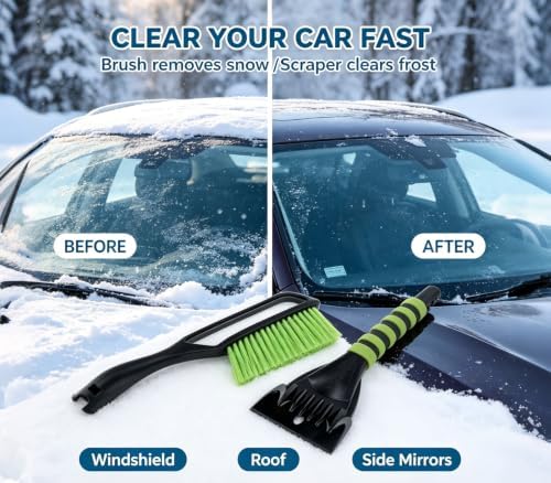 14-Inch Ice Scraper & Snow Brush Combo – Non-Slip Comfort Grip, - Image 6