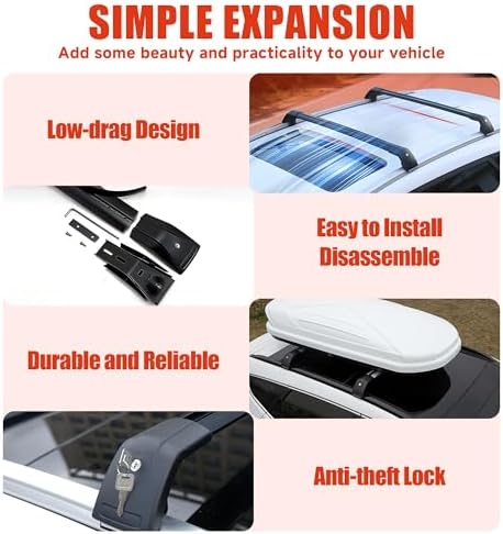 Roof Rack Cross Bars for 2024-2026 Subaru Crosstrek 396lbs Lockable Roof Rails - Image 4